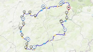 parcours de 160km Spa - La Roche - Durbuy - Spa
